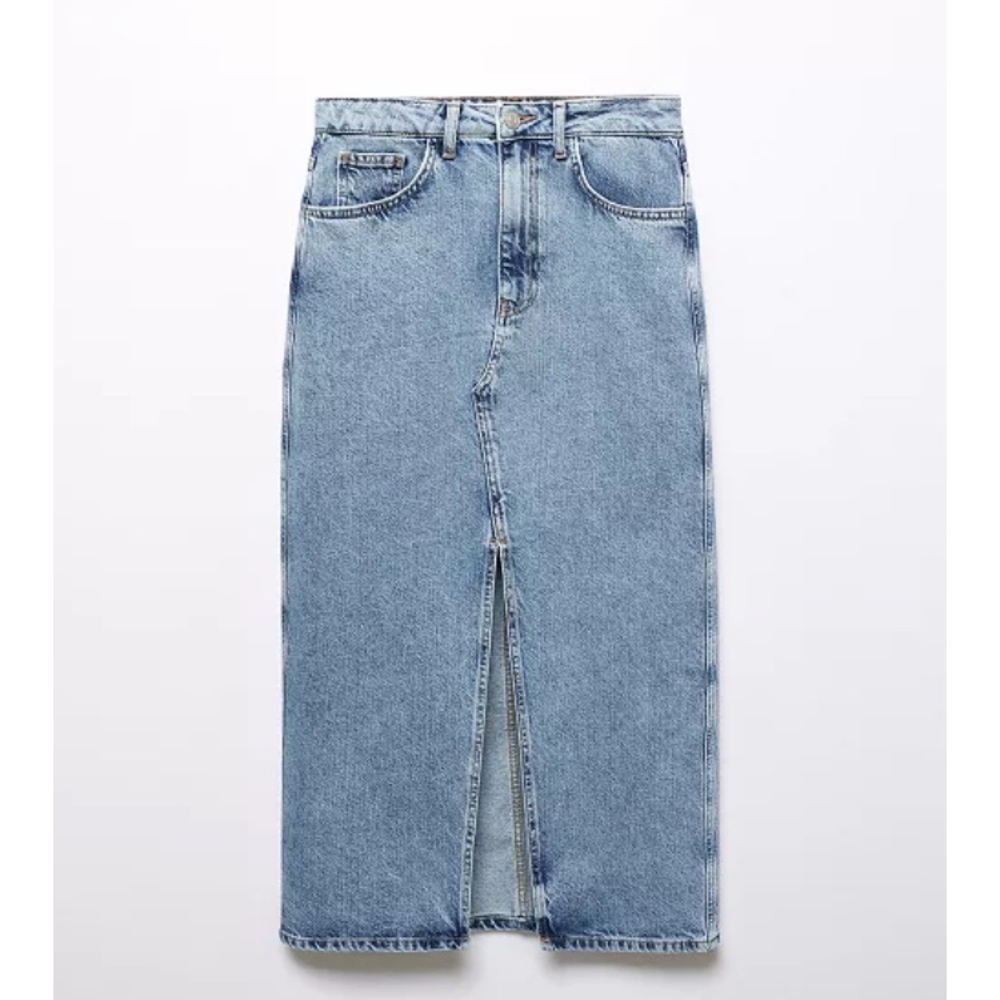 Stylish Blue Denim Maxi Skirt